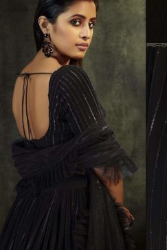 Alternative view of Black Sequinned Embroidered Sangeet Lehenga Choli