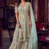 Pale Blue Net Embroidered Palazzo Suit