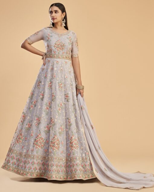 Light Lavender Georgette Anarkali Suit
