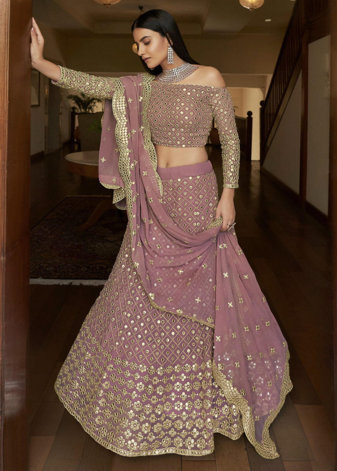 Mauve Sangeet Lehenga Choli Lehengas Designer Collection