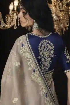 Alternative view of Beige Fancy Embroidered Wedding Saree