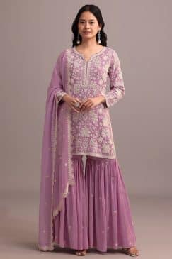 simple partywear dress in georgette fabric