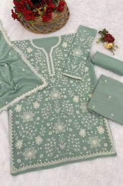 Alternative view of simple partywear dress in georgette fabric