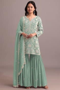 simple partywear dress in georgette fabric