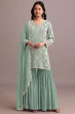 simple partywear dress in georgette fabric