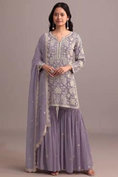 simple partywear dress in georgette fabric