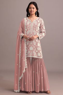 simple partywear dress in georgette fabric