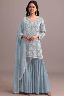 simple partywear dress in georgette fabric