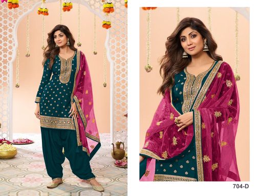 Morptich Colour Patiala Dress in Jacquard Fabric
