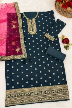 Alternative view of Morptich Colour Patiala Dress in Jacquard Fabric