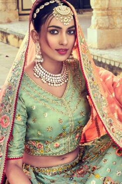 Alternative view of Mint Silk Lehenga Choli
