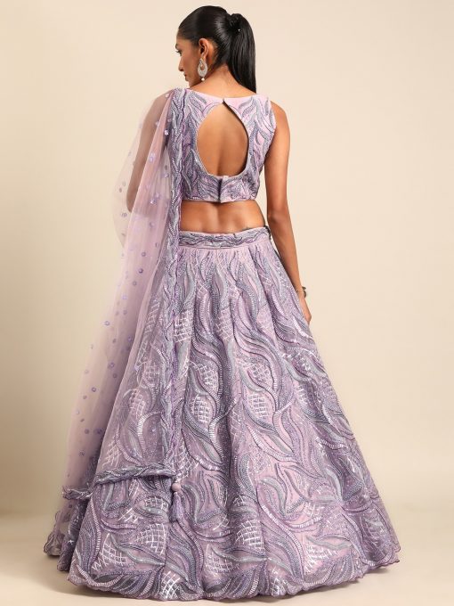 Lavender Floral Lehenga Choli Sequin Work main image 0
