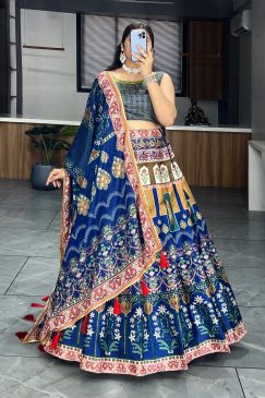 Printed lehenga creation from our Floral and Geometric combination which looks vibrant and Showcase beauty of a woman