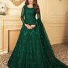 Green Net Embroidered Anarkali Suit