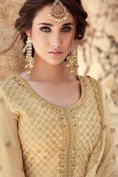 Alternative view of Cream Embroidered Sharara Suit