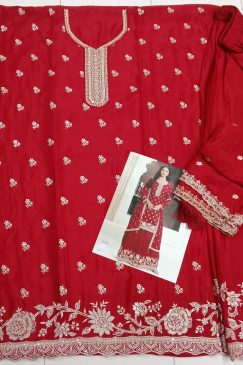 Alternative view of Heavy Partywear Dress in Chinon Fabric