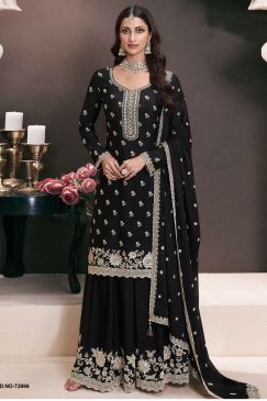 Heavy Partywear Dress in Chinon Fabric