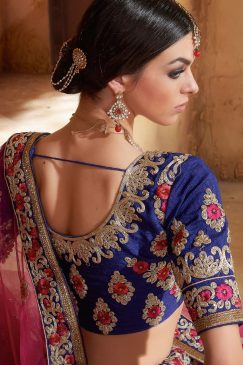 Alternative view of Blue And Pink Banarasi Raw Silk Lehenga Choli