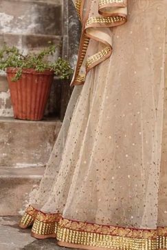 Alternative view of Cream And Red Net Palazzo Suit