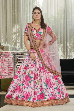 Alternative view of Modern Floral Lehenga Choli For Wedding Function in Lite Pink color