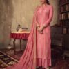 Pink Jacquard Viscose Embroidered Palazzo Suit