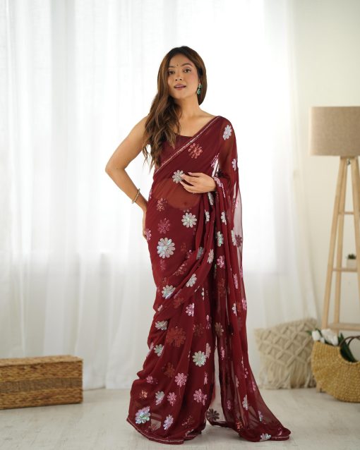 Buy Now Partywear Georgette Fabric Saree