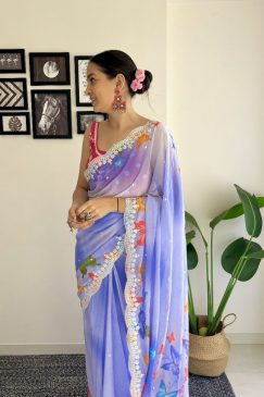 Alternative view of Beautiful Partywear Saree In Georgette Fabric