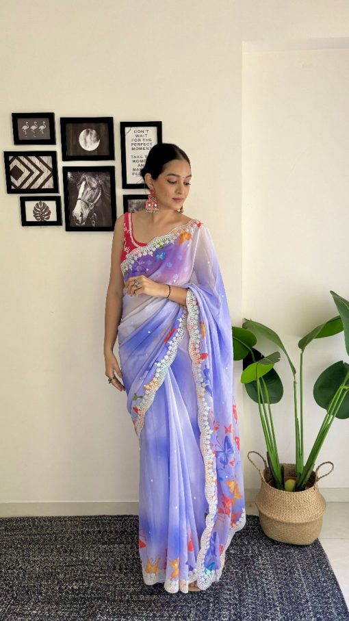 Beautiful Partywear Saree In Georgette Fabric