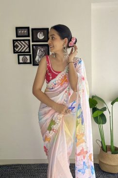 Alternative view of Beautiful Kitty Party Saree In Georgette Fabric