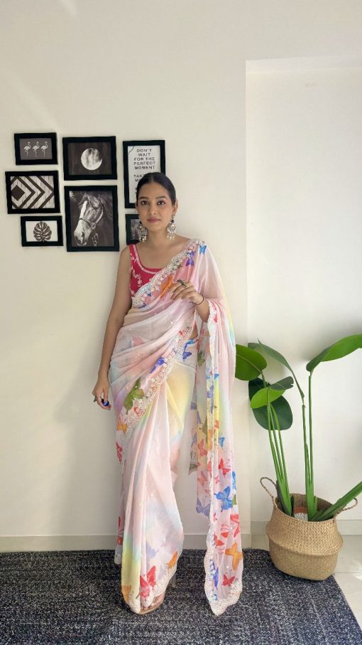 Beautiful Kitty Party Saree In Georgette Fabric