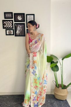 Stylish Partywear Saree In Georgette Fabric