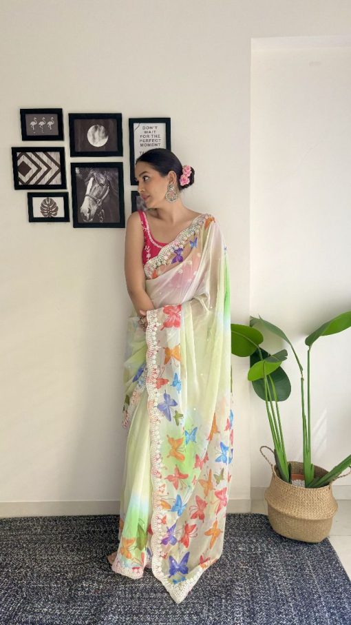 Stylish Partywear Saree In Georgette Fabric