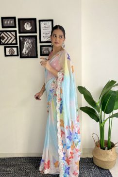 Alternative view of Charming Partywear Saree In Georgette Fabric