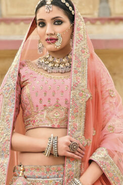 Alternative view of Pink Silk Bridal Lehenga Choli