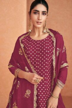 Alternative view of Pink Faux Georgette Sharara Suit