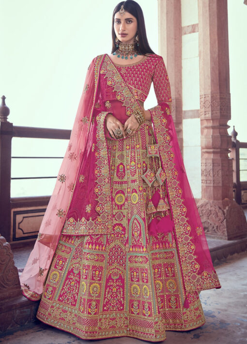 Pink Net Bridal Lehenga Choli Lehengas Designer Collection
