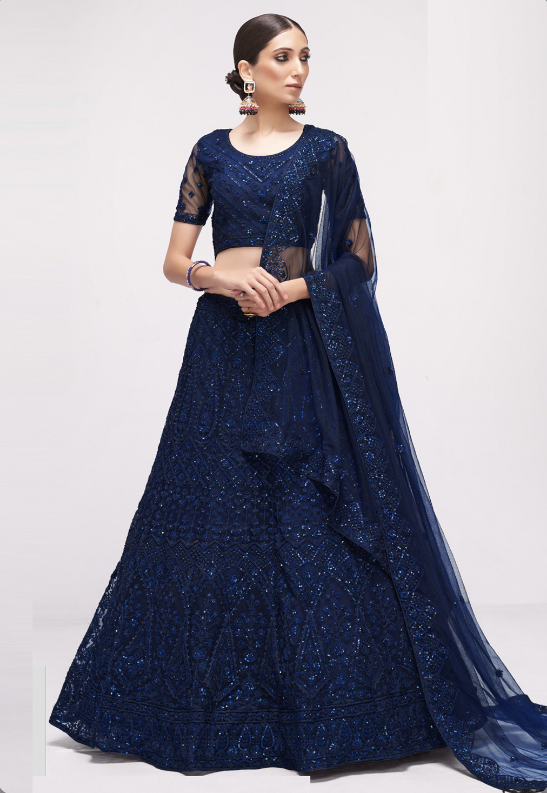 Net bridal deals lehenga