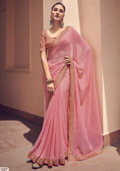 Pink Georgette Designer Saree