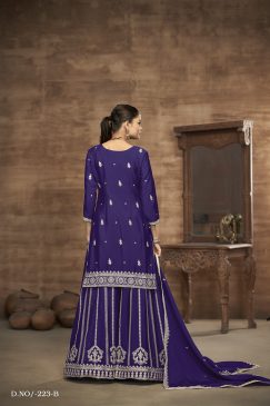 Alternative view of BLue Color Beautiful Partywear Dress in Chinon Silk Fabric