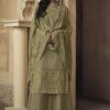 Green Georgette Embroidered Sharara Suit