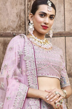 Alternative view of Pink Silk Bridal Lehenga Choli