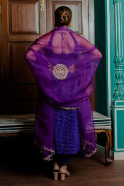 Alternative view of Purple Satin Embroidered Pant Suit