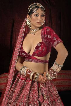 Alternative view of Red Designer Bridal Lehenga Choli