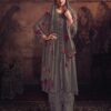 Grey Embroidered Party Wear Palazzo Suit