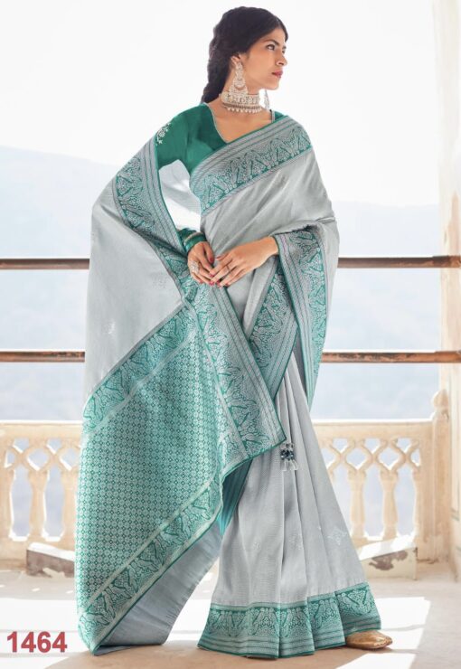 Grey Art Silk Saree