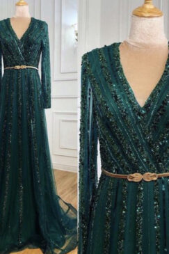 Alternative view of Luxury A-Line Heavy Beaded Evening Dress