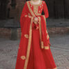 Red Embroidered Bridal Anarkali Suit