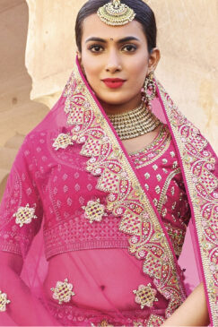 Alternative view of Pink Silk Bridal Lehenga Choli