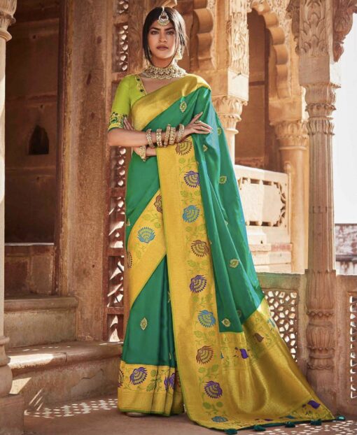 Green Fancy Silk Wedding Saree