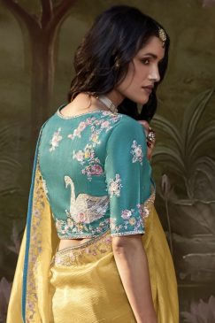 Alternative view of Yellow Coloured Embroidered Wedding Saree
